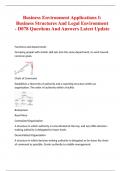 Business Environment Applications I: Business Structures And Legal Environment - D078 Questions And Answers Latest Update