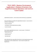 WGU D078 - Business Environment Applications I: Business Structures And Legal Environment Questions And Answers Latest Update