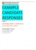 EXAMPLE CANDIDATE RESPONSES Paper 2 Cambridge IGCSE™ / IGCSE (9–1) Accounting 0452 / 0985 Cambridge O Level Accounting 7707 For examination from 2020