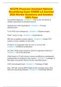 NCCPA Physician Assistant National Recertifying Exam PANRE-LA Summer 2024 Review Questions and Answers 100% Pass