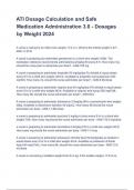 ATI Dosage Calculation and Safe Medication Administration 3.0 - Dosages by Weight 2024