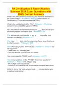 PA Certification & Recertification Summer 2024 Exam Questions with 100% Correct Answers