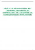 Survey Of Old and New Testament (BIBL  104) The Bible, Old Testament and  Pentateuch Quiz 1 Test 2 (50 Questions and  Answers) for Chapter 1 (Score 99%) Liberty University
