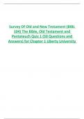 Survey Of Old and New Testament (BIBL  104) The Bible, Old Testament and  Pentateuch Quiz 1 (50 Questions and  Answers) for Chapter 1 Liberty University 