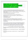 NSG-103 CH-80 EXAM QUESTIONS WITH CORRECT ANSWERS 100% 2024