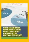 CORB TEST BANK OVER 500 ACTUAL QUESTIONS AND ANSWERS 1ST EDITION 2024/2025 FULLY SOLVED 100%