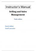 Official© Solutions Manual to Accompany Selling and Sales Management,Jobber,9e