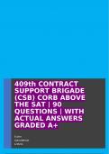 409th CONTRACT SUPPORT BRIGADE (CSB) CORB ABOVE THE SAT | 90 QUESTIONS | WITH ACTUAL ANSWERS GRADED A+