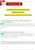 Certified Revenue Cycle Representative - CRCR Exam Review (2024 / 2025) Questions and Revised Correct Answers. 100% Guarantee Pass