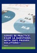 SERIES 86 PRACTICE EXAM 1A QUESTIONS WITH 100% PASSED SOLUTIONS!!