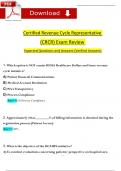 Certified Revenue Cycle Representative - CRCR Review (2024 / 2025) Questions and Revised Correct Answers. 100% Guarantee Pass
