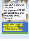 NASCLA Business Law and Management EXAM SC Questions and Answers 100% Correct