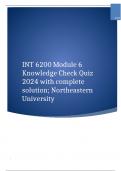 INT 6200 Module 6 Knowledge Check Quiz 2024 with complete solution; Northeastern University