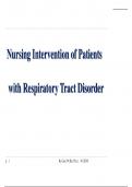 Management of patients with respiratory system disorder |Nursing Intervention of Patients with Respiratory Tract Disorder