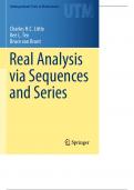 Real Analysis via Sequences and Series Undergraduate Texts in Mathematics Charles H.C. Little Kee L. Teo Bruce van Brunt