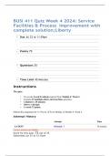 BUSI 411 Quiz Week 4 2024: Service Facilities & Process  Improvement with complete solution;Liberty