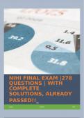 NIHI FINAL EXAM |278 QUESTIONS | WITH COMPLETE SOLUTIONS, ALREADY PASSED!!