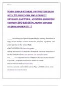Nasm group fitness instructor exam with 70 questions and correct detailed answers ( verified answers) newest 2024-2025|already graded a+|brand new !!!!!!!
