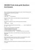 HSC0003 Finals study guide Questions And Answers