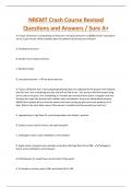 NREMT Crash Course Revised Questions and Answers / Sure A+