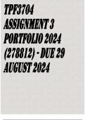 TPF3704 Assignment 3 PORTFOLIO 2024 (278812) - DUE 29 August 2024