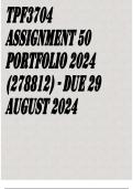 TPF3704 Assignment 50 PORTFOLIO 2024 (278812) - DUE 29 August 2024