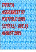 TPF3704 Assignment 50 PORTFOLIO 2024 (278812) - DUE 29 August 2024