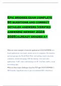 Epic bridges exam complete 90 questions and correct detailed answers (verified answers) newest 2024- 2025|already graded a+