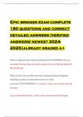 Epic bridges exam complete 180 questions and correct detailed answers (verified answers) newest 2024- 2025|already graded a+