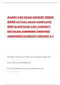 Aaert cer exam newest 2024- 2025 actual exam complete 280 questions and correct detailed answers (verified answers)|already graded a+