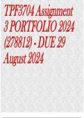 TPF3704 Assignment 3 PORTFOLIO 2024 (278812) - DUE 29 August 2024