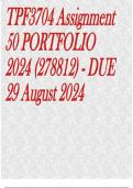 TPF3704 Assignment 50 PORTFOLIO 2024 (278812) - DUE 29 August 2024