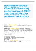 BLOOMBERG MARKET  CONCEPTS// bloomberg  market concepts LATEST  2022 QUESTIONS AND  ANSWERS GRADED A+