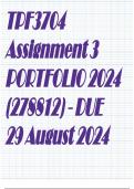 TPF3704 Assignment 3 PORTFOLIO 2024 (278812) - DUE 29 August 2024