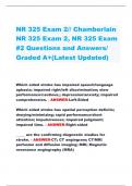 NR 325 Exam 2// Chamberlain  NR 325 Exam 2, NR 325 Exam  #2 Questions and Answers/  Graded A+(Latest Updated)