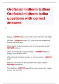 Orofacial midterm tcdha// Orofacial midterm tcdha questions with correct  answers