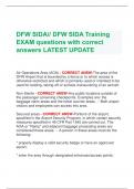  Exam (elaborations) DFW SIDA// DFW SIDA Training EXAM questions with correct answers LATEST UPDATE