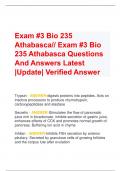 Exam #3 Bio 235  Athabasca// Exam #3 Bio  235 Athabasca Questions  And Answers Latest  |Update| Verified Answer