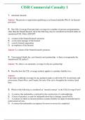 CISR Commercial Casualty 1 (Latest 2024) Questions With Complete Grade A+ Answers