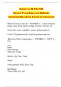 Endeavor 9E CRJ-900  Normal Procedures and Callouts Examined Questions Correctly Answered