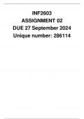 INF2603 Assignment 2 DUE 27 September 2024