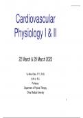 CARDIOVASCULAR PHYSIOLOGY I & II DUE 22 MARCH & 29 MARCH 2023 BY YU-WEN CHEN, P.T., PH.D.