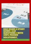 DSCI EXAM 2 STUDY GUIDE | 110 QUESTIONS | WITH 100% PASSED SOLUTIONS!!