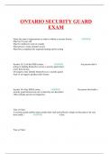 ONTARIO SECURITY GUARD EXAM LATEST