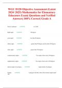 WGU D128 Objective Assessment (Latest 2024/ 2025) Mathematics for Elementary Educators Exam| Questions and Verified Answers| 100% Correct| Grade A