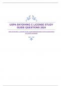 USPA SKYDIVING C LICENSE STUDY GUIDE(VERIFIED)EXAM WITH GUARANTEED ACCURATE ANSWERS