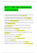 ACCT 526 Test Questions and Answers 