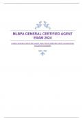 MLBPA GENERAL CERTIFIED AGENT EXAM 2024 (VERIFIED) WITH GUARANTEED ACCURATE ANSWERS