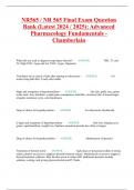 NR565 / NR 565 Final Exam Question Bank (Latest 2024 / 2025): Advanced Pharmacology Fundamentals - Chamberlain