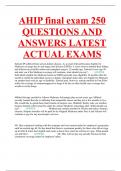 AHIP final exam 250 QUESTIONS AND ANSWERS LATEST ACTUAL EXAMS